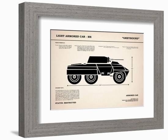 M8 Armored Car Greyhound-Mark Rogan-Framed Premium Giclee Print