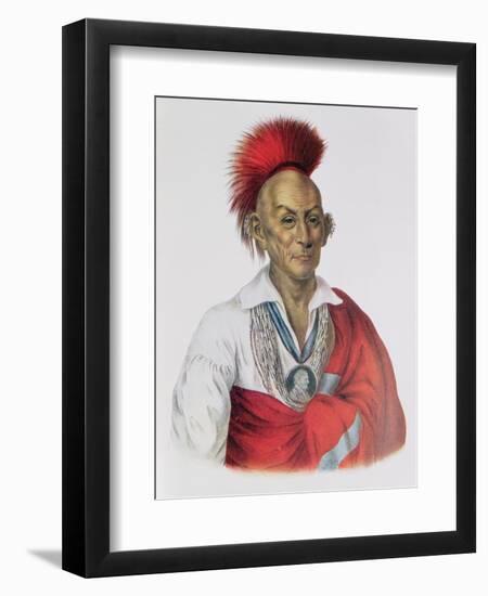 Ma-Ka-Tai-Me-She-Kia-Kiah or Black Hawk, a Sauk Brave, 1837, Illustration from 'The Indian Tribes…-Charles Bird King-Framed Giclee Print