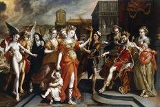 Apollo and the Muses (Oil on Wood)-Maarten de Vos-Giclee Print