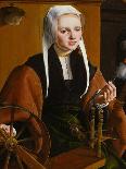Portrait of a Lady Spinning-Maarten Jacobsz van Heemskerck-Giclee Print