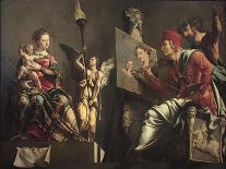 Saint Luke Painting the Virgin-Maarten Jacobsz van Heemskerck-Framed Premier Image Canvas