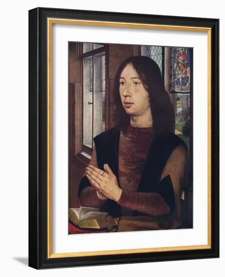 'Maarten van Nieuwenhove, from The Diptych of Maerten van Nieuwenhove', 1487-Hans Memling-Framed Giclee Print