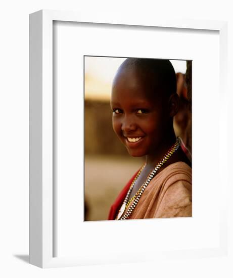 Maasai Girl, Masai Mara National Reserve, Kenya-Tom Cockrem-Framed Photographic Print