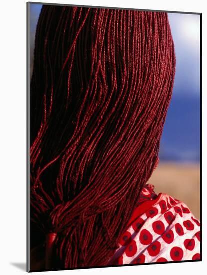 Maasai Warrior's Plaited Hair, Masai Mara National Reserve, Kenya-Tom Cockrem-Mounted Photographic Print