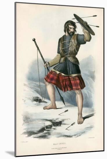 Mac Innes , from the Clans of the Scottish Highlands, Pub.1845 (Colour Litho)-Robert Ronald McIan-Mounted Giclee Print