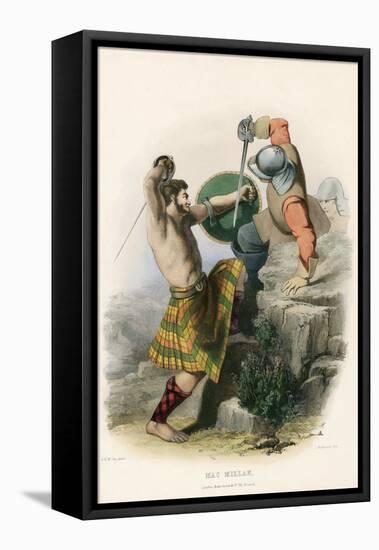 Mac Millan , from the Clans of the Scottish Highlands, Pub.1845 (Colour Litho)-Robert Ronald McIan-Framed Premier Image Canvas