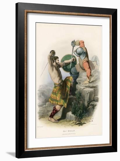 Mac Millan , from the Clans of the Scottish Highlands, Pub.1845 (Colour Litho)-Robert Ronald McIan-Framed Giclee Print