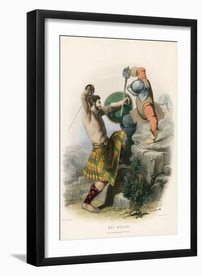 Mac Millan , from the Clans of the Scottish Highlands, Pub.1845 (Colour Litho)-Robert Ronald McIan-Framed Giclee Print