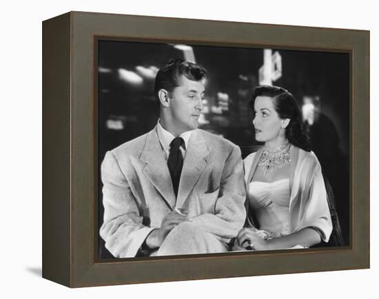 Macao, from Left, Robert Mitchum, Jane Russell, 1952-null-Framed Stretched Canvas