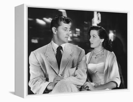 Macao, from Left, Robert Mitchum, Jane Russell, 1952-null-Framed Stretched Canvas