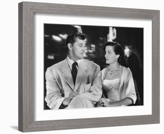 Macao, from Left, Robert Mitchum, Jane Russell, 1952-null-Framed Photo