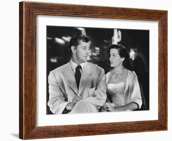 Macao, from Left, Robert Mitchum, Jane Russell, 1952-null-Framed Photo