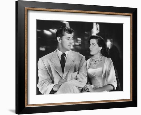 Macao, from Left, Robert Mitchum, Jane Russell, 1952-null-Framed Photo