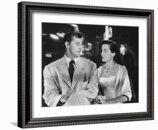 Macao, from Left, Robert Mitchum, Jane Russell, 1952-null-Framed Photo