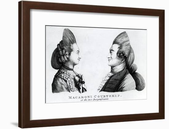 Macaroni Courtship, or the Two Insignificants, Published by M. Darly, 1772-null-Framed Giclee Print