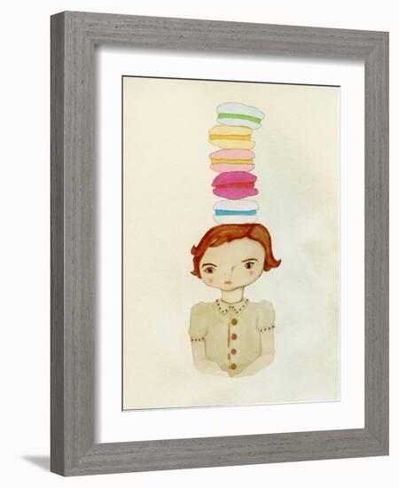 Macaroon Girl, 2009 (Felt Tip on Paper)-Bella Larsson-Framed Giclee Print