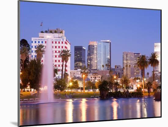 Macarthur Park Lake and City Skyline, Los Angeles, California, United States of America-Richard Cummins-Mounted Photographic Print