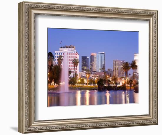 Macarthur Park Lake and City Skyline, Los Angeles, California, United States of America-Richard Cummins-Framed Photographic Print