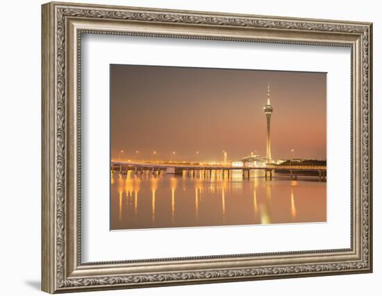 Macau Tower at Sunset, Macau, China, Asia-Ian Trower-Framed Photographic Print