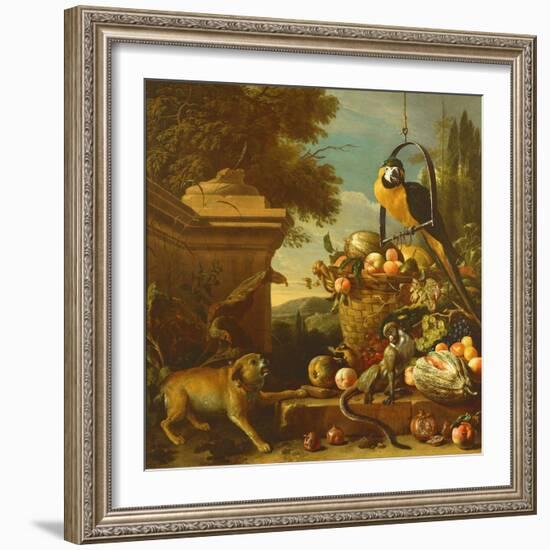 Macaw and a Monkey-Melchior de Hondecoeter-Framed Giclee Print