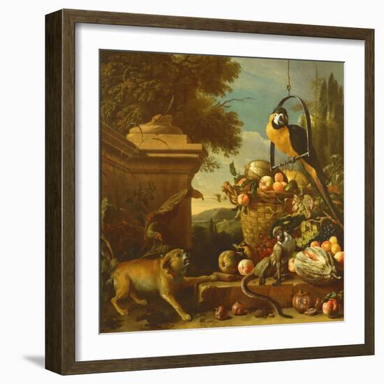 Macaw and a Monkey-Melchior de Hondecoeter-Framed Giclee Print