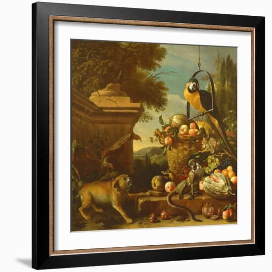 Macaw and a Monkey-Melchior de Hondecoeter-Framed Giclee Print