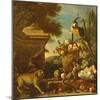 Macaw and a Monkey-Melchior de Hondecoeter-Mounted Giclee Print