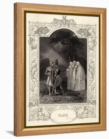 Macbeth, Act I Scene III: Macbeth and Banquo Encounter the Three Witches-null-Framed Stretched Canvas