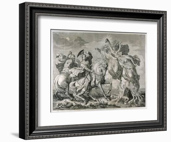Macbeth, Act I Scene III: Macbeth and Banquo on Horseback Encounter the Three Witches-null-Framed Art Print
