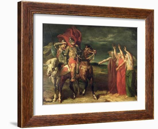 Macbeth and the Three Witches, 1855-Theodore Chasseriau-Framed Giclee Print