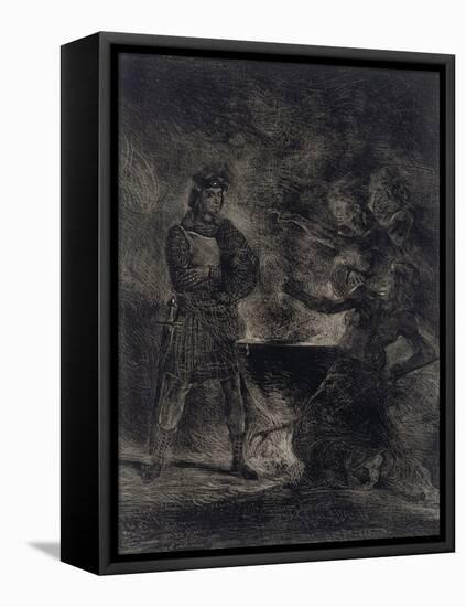 Macbeth Consulting the Witches from Shakespeare, 1825-Eugene Delacroix-Framed Premier Image Canvas