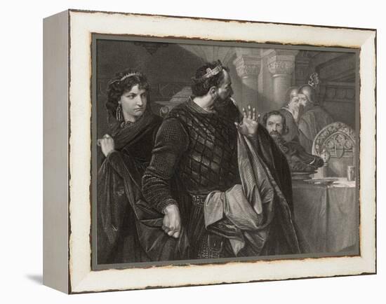 Macbeth, He Alone Sees Banquo's Ghost at the Banquet-M. Adamo-Framed Premier Image Canvas