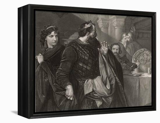 Macbeth, He Alone Sees Banquo's Ghost at the Banquet-M. Adamo-Framed Premier Image Canvas