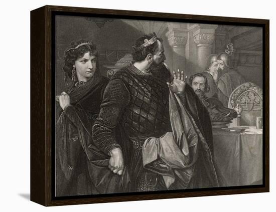 Macbeth, He Alone Sees Banquo's Ghost at the Banquet-M. Adamo-Framed Premier Image Canvas