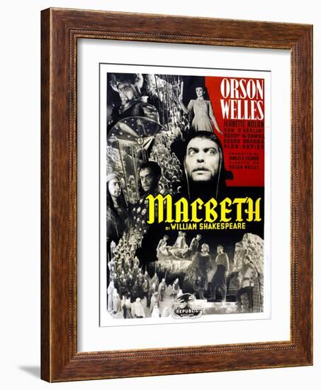 Macbeth, Jeanette Nolan, Orson Welles, Italian Poster Art, 1948-null-Framed Art Print