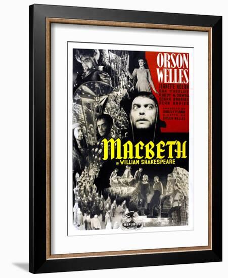 Macbeth, Jeanette Nolan, Orson Welles, Italian Poster Art, 1948-null-Framed Art Print