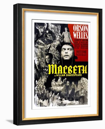 Macbeth, Jeanette Nolan, Orson Welles, Italian Poster Art, 1948-null-Framed Art Print