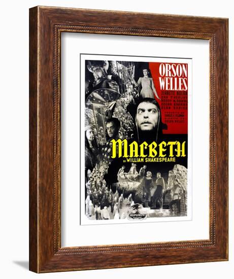 Macbeth, Jeanette Nolan, Orson Welles, Italian Poster Art, 1948-null-Framed Premium Giclee Print