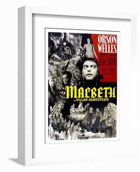 Macbeth, Jeanette Nolan, Orson Welles, Italian Poster Art, 1948-null-Framed Premium Giclee Print