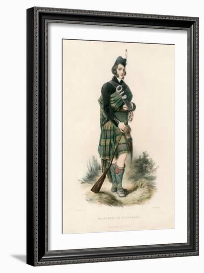 Macdonnel of Glengarry , from the Clans of the Scottish Highlands, Pub.1845 (Colour Litho)-Robert Ronald McIan-Framed Giclee Print