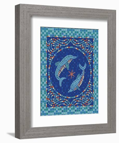 Macedonia Reef Dolphins-Teresa Woo-Framed Premium Giclee Print