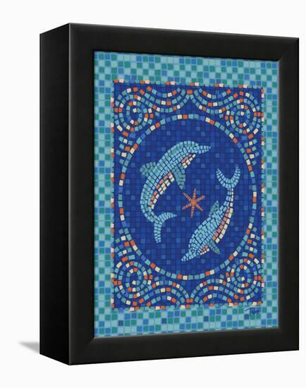 Macedonia Reef Dolphins-Teresa Woo-Framed Stretched Canvas