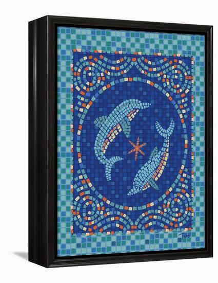Macedonia Reef Dolphins-Teresa Woo-Framed Stretched Canvas