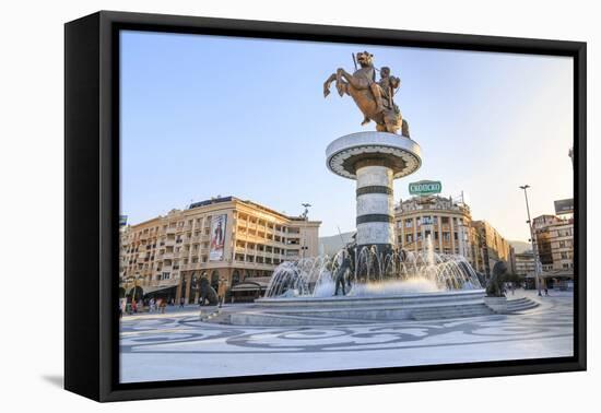 Macedonia, Skopje, Macedonia Square Fountain, 'Warrior on Horseback' Statue-Emily Wilson-Framed Premier Image Canvas