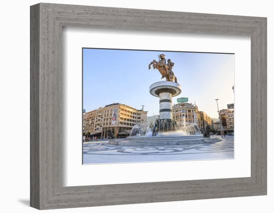 Macedonia, Skopje, Macedonia Square Fountain, 'Warrior on Horseback' Statue-Emily Wilson-Framed Photographic Print