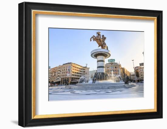 Macedonia, Skopje, Macedonia Square Fountain, 'Warrior on Horseback' Statue-Emily Wilson-Framed Photographic Print