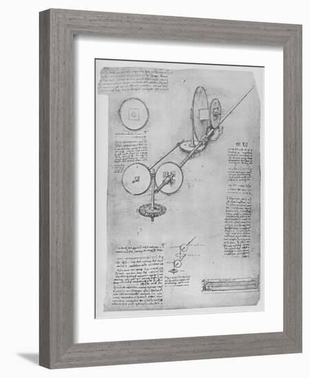 'Machine for Shaping Iron Rods for Making Cannon', c1480 (1945)-Leonardo Da Vinci-Framed Giclee Print