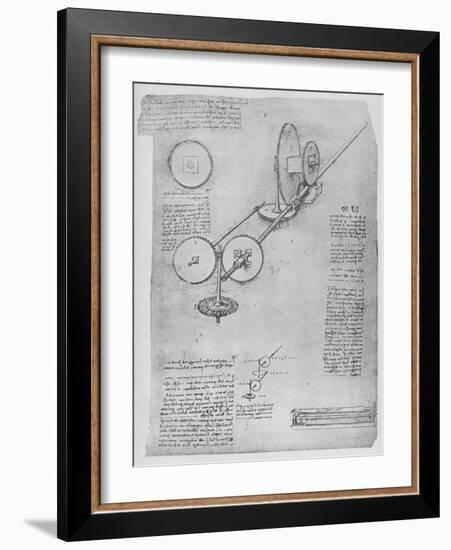 'Machine for Shaping Iron Rods for Making Cannon', c1480 (1945)-Leonardo Da Vinci-Framed Giclee Print