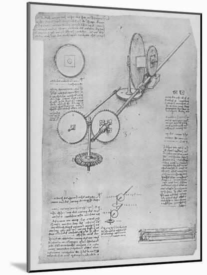 'Machine for Shaping Iron Rods for Making Cannon', c1480 (1945)-Leonardo Da Vinci-Mounted Giclee Print