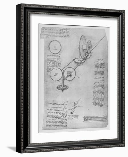 'Machine for Shaping Iron Rods for Making Cannon', c1480 (1945)-Leonardo Da Vinci-Framed Giclee Print